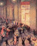 Umberto Boccioni a fight in the arcade oil painting artist